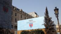 Le logo géant de la préfecture de police de Paris repose sur la façade de l'administration, le 30 mars 2012 [Jacques Demarthon / AFP/Archives]