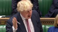 Le chef de la diplomatie britannique Boris Johnson devant les députés britanniques le 27 mars 2018, sur une capture d'écran fournie par le Parlement britannique [PRU / PRU/AFP]