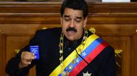 Le président vénézuélien Nicolas Maduro lors de son discours devant l'assemblée consituante à Caracas le 10 août 2017 [RONALDO SCHEMIDT / AFP]