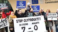 Manifestation contre l'utilisation du glyphosate devant la Commission européenne, le 9 novembre 2017 à Bruxelles [EMMANUEL DUNAND / AFP/Archives]