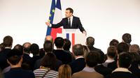 Le président Emmanuel Macron s'adresse aux jeunes agriculteurs à l'Elysée le 22 février 2018 [Etienne LAURENT / POOL/AFP]