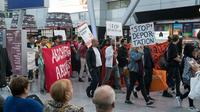 Manifestation contre l'expulsion de réfugiés afghans à l'aéroport de Düsseldorf en Allemagne, le 12 septembre 2017  [Bernd Thissen / dpa/AFP/Archives]