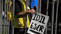 Des membres d'Amnesty International manifestent devant l'ambassade de Turquie au Mexique pour la libération d'Idil Eser, directrice d'Amnesty International en Turquie, le 31 juillet 2017 à Mexico [Bernardo Montoya / AFP/Archives]