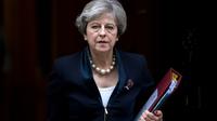 La Première ministre britannique Theresa May, quittant ses bureaux du 10 Downing Street à Londres, le 1er novembre 2017 [CHRIS J RATCLIFFE / AFP/Archives]