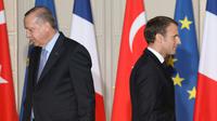 Les présidents turc Recep Tayyip Erdogan et français Emmanuel Macron à Paris, le 5 janvier 2018 [LUDOVIC MARIN / POOL/AFP/Archives]