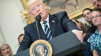 Le président américain Donald Trump  s'exprime à  Washington, DC le 15 juin 2017 [NICHOLAS KAMM / AFP]
