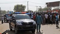 Des services de police et d'urgences à Maiduguri lors d'un attentat, le 11 décembre 2016  [STR / AFP/Archives]