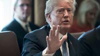 Donald Trump lors d'une réunion de cabinet à la Maison Blanche, à Washington, le 9 avril 2018 [NICHOLAS KAMM / AFP]