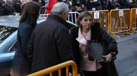 La présidente indépendantiste du Parlement régional de Catalogne Carme Forcadell arrive à la Cour suprême de Madrdi, le 9 novembre 2017 [STR / AFP]