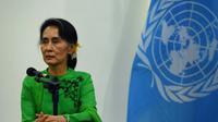 La dirigeante birmane et Prix Nobel de la paix Aung San Suu Kyi, le 30 août 2016 à Naypyidaw [ROMEO GACAD / AFP/Archives]