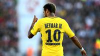 La star du PSG Neymar lors d'un match à Dijon, le 14 octobre 2017. [FRANCK FIFE / AFP/Archives]
