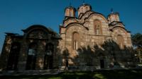 Le monastère de Gracanica, l'un des quatre sites de l'Eglise orthodoxe serbe classés au patrimoine mondial de l'humanité, le 7 novembre 2015 à Granica au Kosovo [ARMEND NIMANI / AFP]