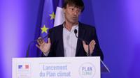 Le ministre de la Transition écologique, Nicolas Hulot, lors de la présentation du Plan climat, le 6 juillet 2017 à Paris [Thomas Samson / AFP]