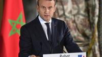 Emmanuel Macron lors d'une conférence de presse le 14 juin 2017 à Rabat [Fadel SENNA / POOL/AFP]