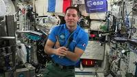 L'astronaute français Thomas Pesquet, le 30 mai 2017 à bord de la Station spatiale internationale (ISS) [STR / EUROPEAN SPACE AGENCY/AFP]