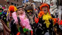 Des fêtards prennent part au carnaval de Dunkerque, dans le nord de la France, le 7 février 2016 [PHILIPPE HUGUEN / AFP/Archives]