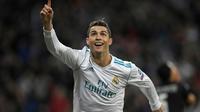 L'attaquant du Real Madrid Cristiano Ronaldo, auteur d'un doublé contre le PSG, le 14 février 2018 au stade Santiago Bernabeu [GABRIEL BOUYS                      / AFP]