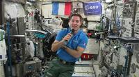 L'astronaute français Thomas Pesquet, le 30 mai 2017 à bord de la Station spatiale internationale [STR / EUROPEAN SPACE AGENCY/AFP]