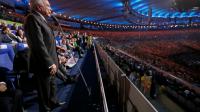 Le président brésilien par intérim Michel Temer durant la cérémonie d'ouverture des Jeux Olympiques au stade Maracana à Rio de Janeiro le 5 août 2016 [Mark HUMPHREY / POOL/AFP]