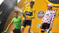 Le "sérial vainqueur" Chris Froome, ici à Shanghai, participera en 2018 au Giro d'Italia, le seul grand Tour cycliste qu'il n'a pas encore gagné [STR / AFP/Archives]