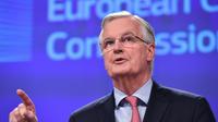 Le négociateur en chef de l'UE  Michel Barnier, lors d'une conférence de presse à Bruxelles le 9 février 2018 [Emmanuel DUNAND / AFP]