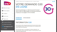 La garantie G30 est applicable toute l'année, dès 30 minutes de retard, sur le site de la SNCF.