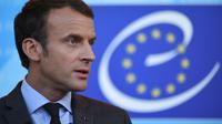 Emmanuel Macron lors d'un point presse au Conseil de l'Europe à Strasbourg, le 31 octobre 2017 [Sebastien Bozon           / AFP]