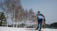 Le Français Benjamin Daviet lors de l'épreuve du 20 km libre de ski de fond aux Jeux Paralympiques d'Hiver de Pyeonchang, le 12 mars 2018  [Bob MARTIN / OIS/IOC/AFP]