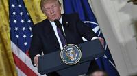 Le président américain Donald Trump lors d'une conférence de presse à la Maison Blanche, le 12 avril 2017 à Washington [Nicholas Kamm / AFP]