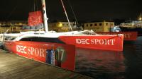 Le maxi-trimaran Idec Sport de Francis Joyon à Brest avant de se lancer dans  le Trophée Jules Verne, le 16 décembre 2016 [FRED TANNEAU / AFP/Archives]