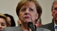 Angela Merkel au soir du dimanche 19 novembre 2017, après l'annonce du FDP de quitter les pourparlers.