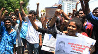 Des manifestants mobilisés après le viol et le meurtre d'une femme à Kochi (Kerala, Inde), le 3 mai 2016. 