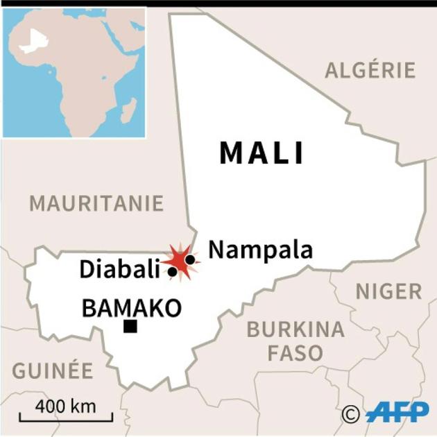 Lieu où 8 soldats ont été tués mardi et 4 blessés dans une attaque "menée par des terroristes" entre Nampala et Diabali [AFP / AFP]