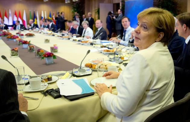 La chancelière allemande Angela Merkel au sommet de Bruxelles le 20 octobre 2017 [Virginia Mayo / POOL/AFP/Archives]