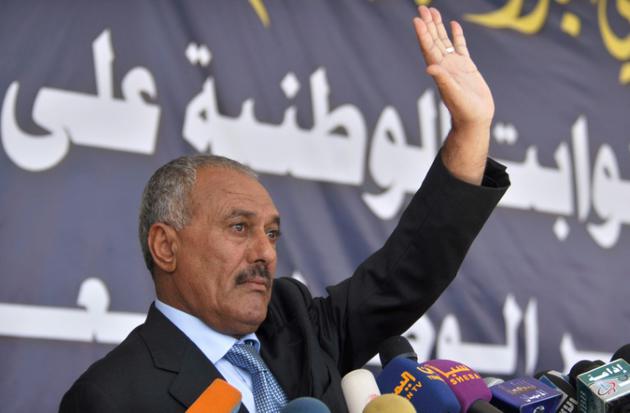 L'ancien président yéménite Ali Abdallah Saleh, le 10 mars 2011 à Sanaa [MOHAMMED HUWAIS / AFP/Archives]