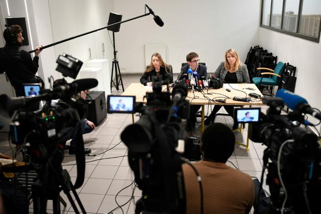 L'Association des familles victimes du lait Lactalis contaminé aux salmonelles tiennent une conférence de presse à Paris, le 15 janvier 2018  [Eric FEFERBERG / AFP]