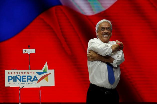 Le candidat conservateur à la présedentielle chilienne, Sebastian Piñera, le 14 décembre 2017 à Santiago [Pablo VERA / AFP]