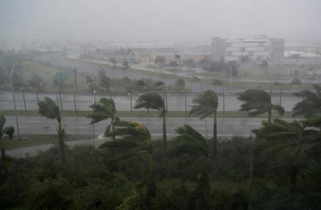 L'ouragan Irma touchant Miami, en Floride, le 10 septembre 2017 [SAUL LOEB / AFP/Archives]
