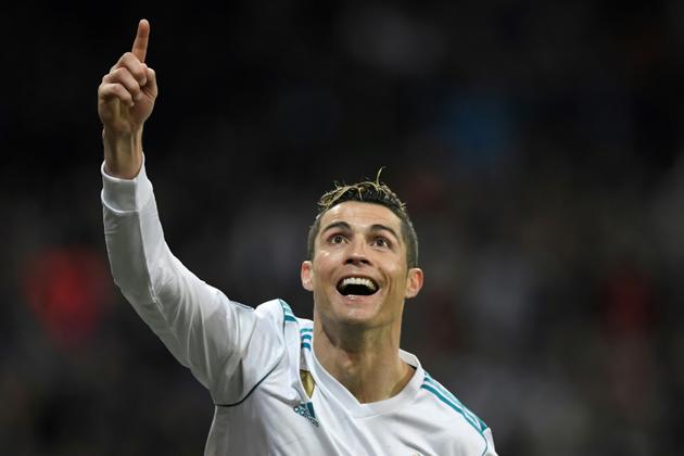 Cristiano Ronaldo avait inscrit un doublé à l'aller, le 14 février 2018 à Madrid [GABRIEL BOUYS                      / AFP/Archives]