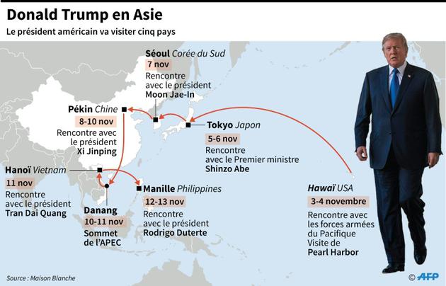 Donald Trump en Asie [Gal ROMA / AFP]