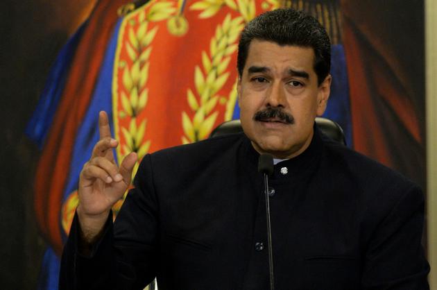 (Archives) Le président vénézuelien Nicolas Maduro le 17 octobre 2017 au palais présidentiel de Miraflores à Caracas [Federico PARRA / AFP/Archives]