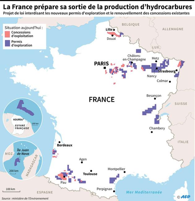 La France prépare sa sortie de la production d'hydrocarbures [Laurence SAUBADU / AFP]