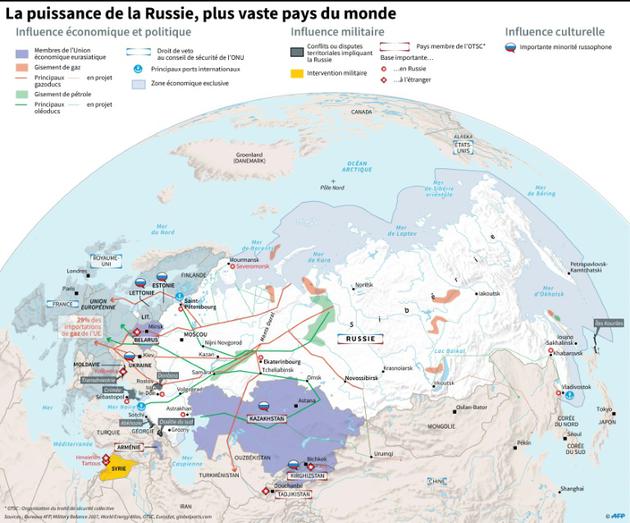La puissance de la Russie, plus vaste du monde [Dario INGIUSTO / AFP/Archives]