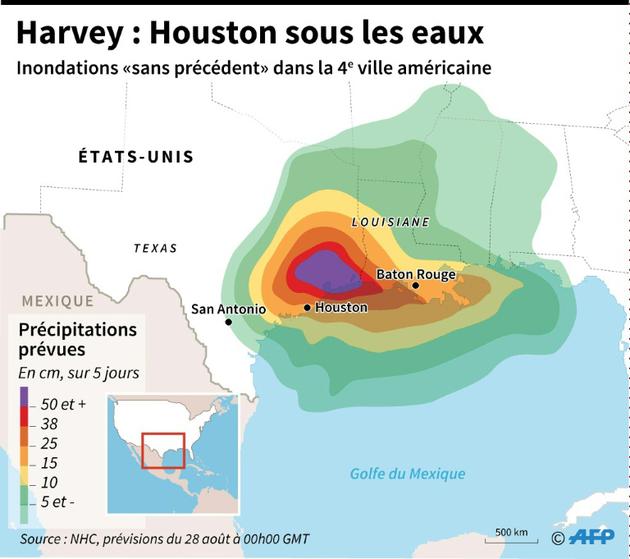 Harvey : Houston sous les eaux [Iris ROYER DE VERICOURT / AFP]
