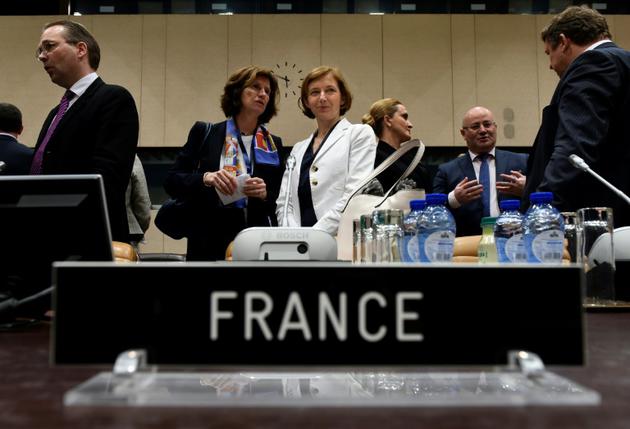 La ministre française de la Défense Florence Parly (g), le 29 juin 2017 au siège de l'Otan à Bruxelles   [JOHN THYS / AFP/Archives]