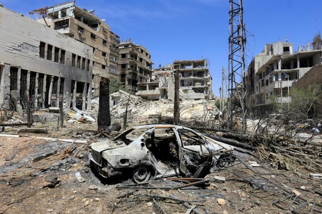 Dans Douma, le 16 avril 2018 [LOUAI BESHARA / AFP]
