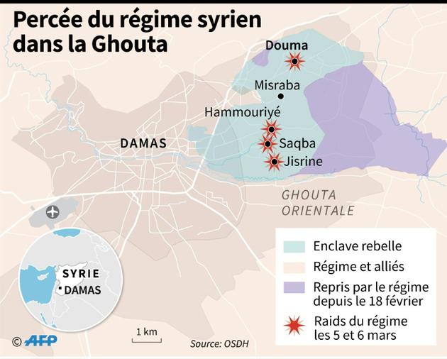 Percée du régime syrien dans la Ghouta [Gillian HANDYSIDE / AFP]