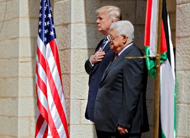 Les présidents palestinien Mahmoud Abbas et américain Donald Trump à Bethléem le 23 mai 2017  [THOMAS COEX / AFP/Archives]