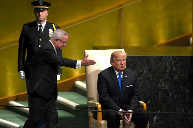 Le président américain Donald Trump, le 19 septembre 2017 à l'Assemblée générale des Nations unies à New York [TIMOTHY A. CLARY / AFP]