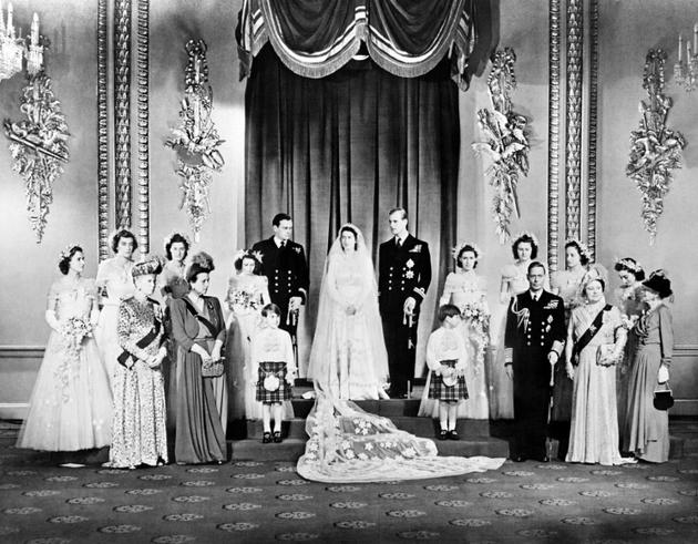 Le mariage d'Elizabeth et du prince Philipp, le 20 novembre 1947 à Buckingham Palace, à Londres [STR / AFP/Archives]